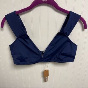 Skims Sculpting Swim Off Shoulder Top Midnight Large NWT